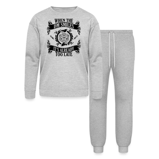 "When The DM Smiles, Its Already Too Late" Unisex Lounge Wear Set - heather gray